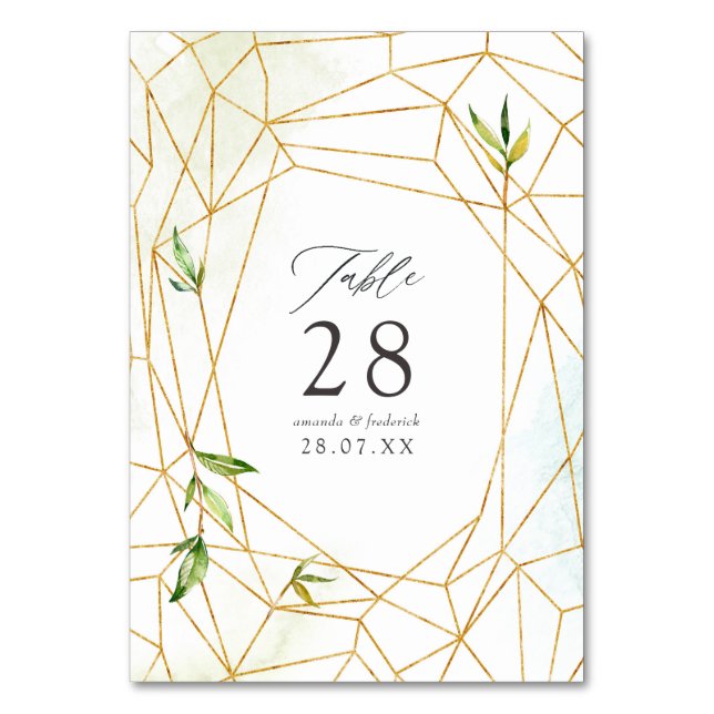 Numéro De Table Mariage cristal géométrique aquarelle (Par défaut)