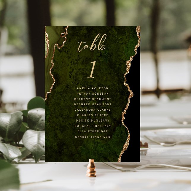 Numéro De Table Mariage d'âge d'or vert olive (Créateur téléchargé)