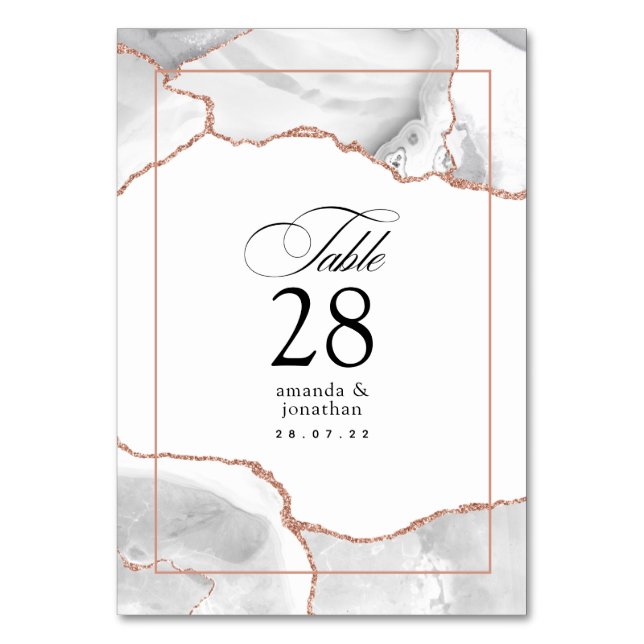 Numéro De Table Mariage d'âge or blanc et Rose (Par défaut)