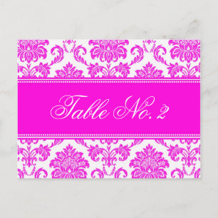Numéro de table Mariage damassé rose