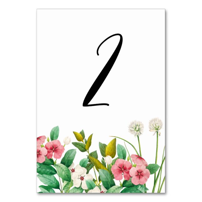 Numéro De Table Mariage d'aquarelle périphérique fleur sauvage (Par défaut)