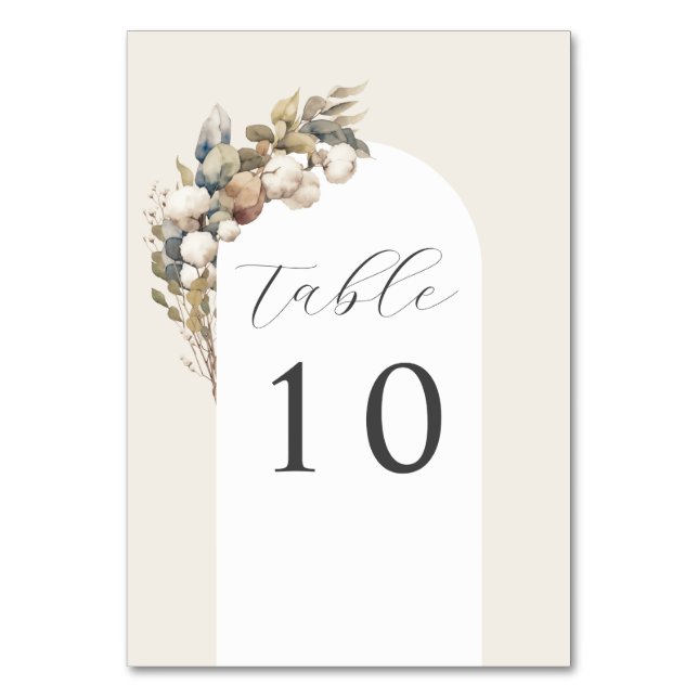Numéro De Table mariage d'arche en coton et eucalyptus (Par défaut)