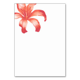 Numéro De Table Mariage d'art de la fleur de lilly de corail