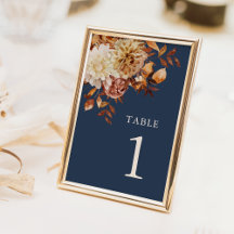 Mariage d'automne bleu marine moderne