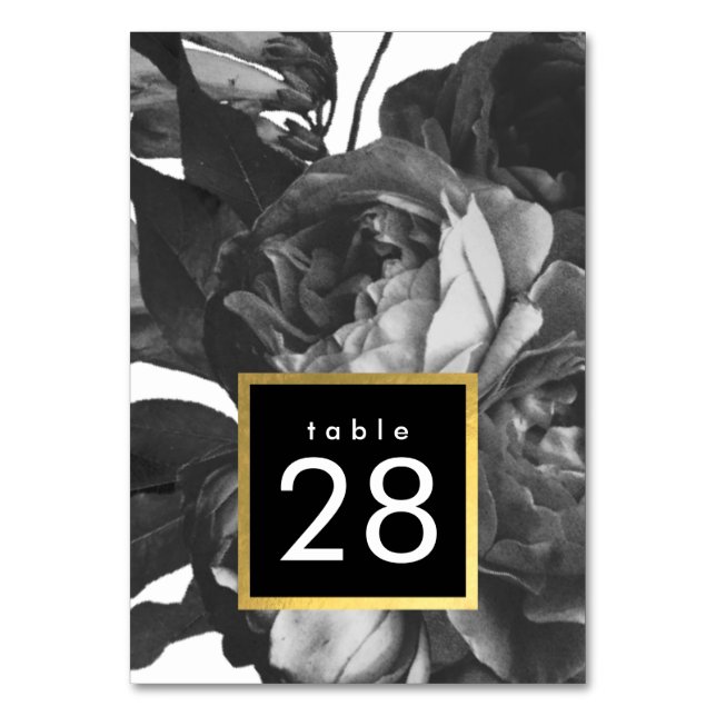 Numéro De Table Mariage de bouquet de roses noires (Par défaut)