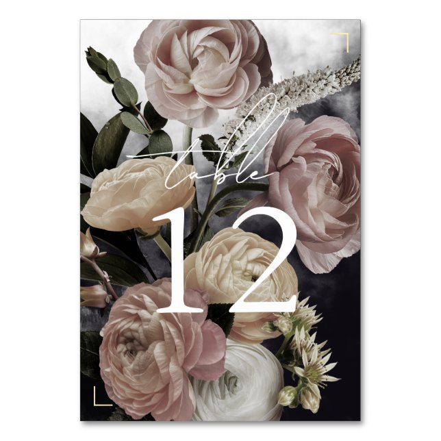 Numéro De Table Mariage de bouquet Smokey Dark Rose (Par défaut)