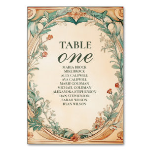 Numéro De Table Mariage de cadre botanique chaud