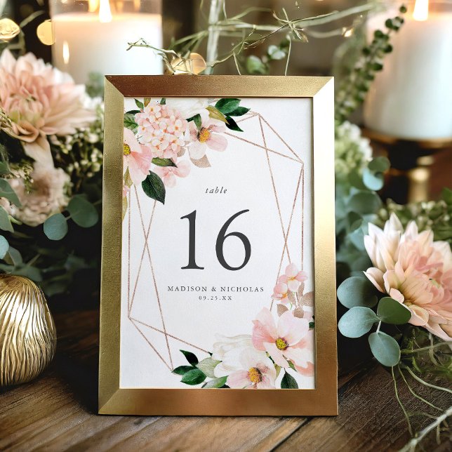 Numéro De Table Mariage de cadre géométrique flush flush Spring (Créateur téléchargé)