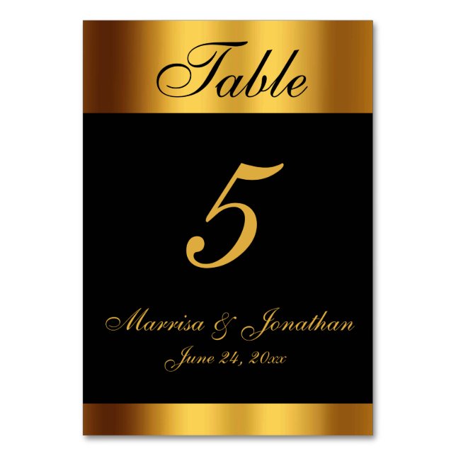 Numéro De Table Mariage de calligraphie noir de luxe (Par défaut)