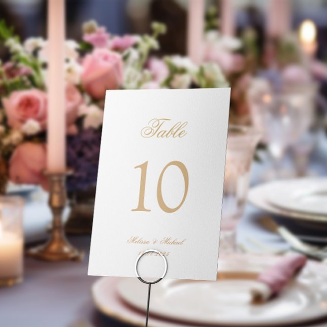 Numéro De Table Mariage de calligraphie romantique de luxe (Créateur téléchargé)