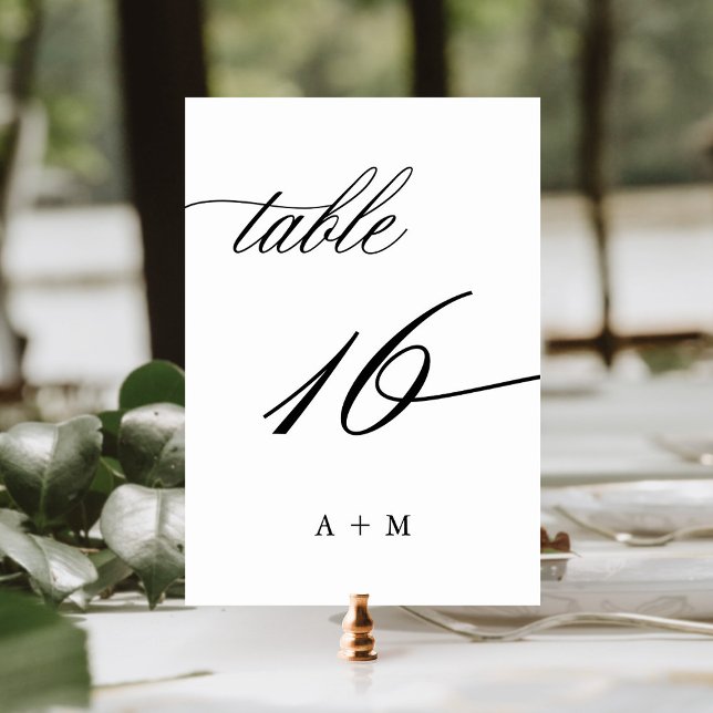 Numéro De Table Mariage de calligraphie romantique numéro 16, (Créateur téléchargé)