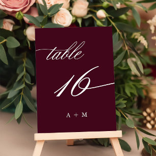 Numéro De Table Mariage de calligraphie romantique numéro 16, Bour