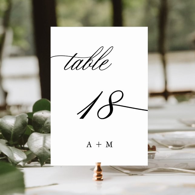 Numéro De Table Mariage de calligraphie romantique numéro 18, (Créateur téléchargé)
