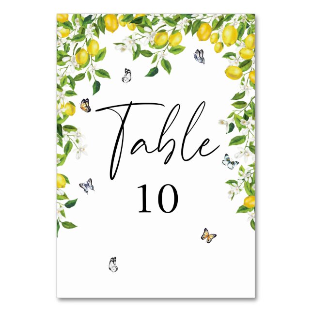 Numéro De Table Mariage de citron d'été (Par défaut)