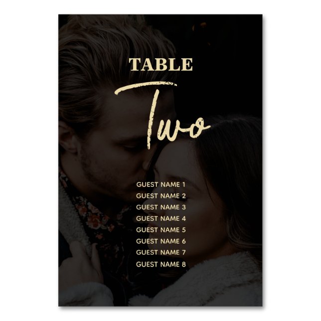 Numéro De Table Mariage de couverture photo Black Gold moderne (Par défaut)