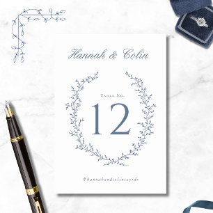 Numéro De Table Mariage de crête botanique romantique