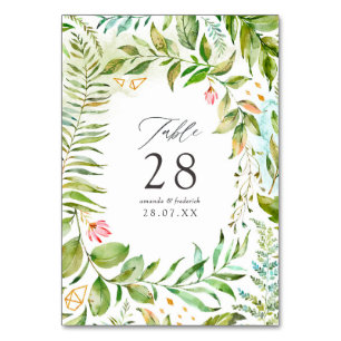 Numéro De Table Mariage de cristal géométrique aquarelle