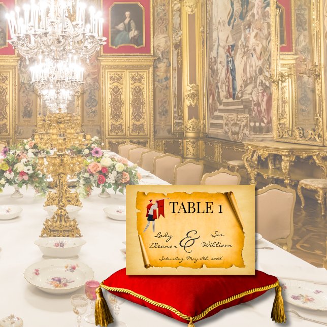 Numéro De Table Mariage de défilement moyen âge (Créateur téléchargé)
