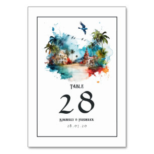 Numéro De Table Mariage de destination en République dominicaine à