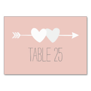 Numéro De Table Mariage de deux coeurs