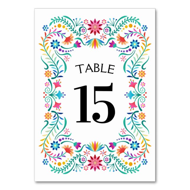 Numéro De Table Mariage de douche Fiesta Floral (Par défaut)
