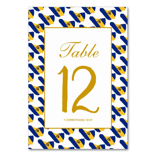 Numéro De Table Mariage de fête de BARBADOS (Par défaut)