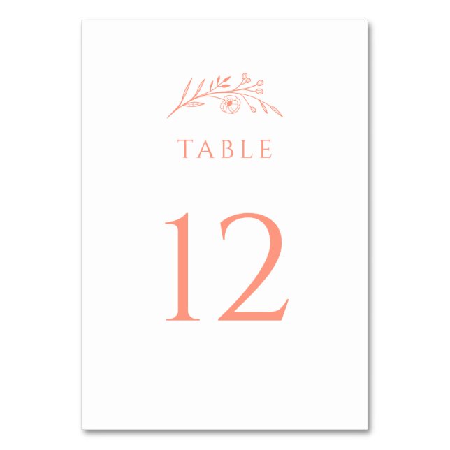 Numéro De Table Mariage de Fleur sauvage Peach (Par défaut)