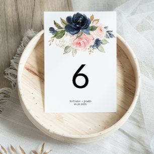 Numéro De Table Mariage de fleurs d'automne