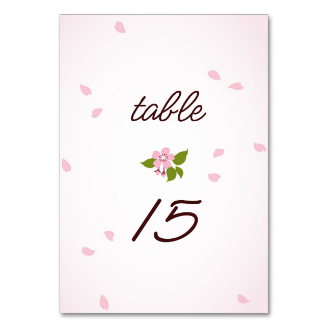Numéro De Table Mariage de fleurs de cerisier rose Sakura japonais (Par défaut)