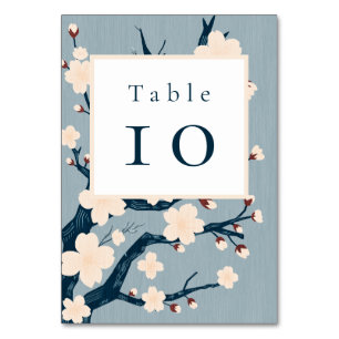 Numéro De Table Mariage de fleurs de cerisiers japonais