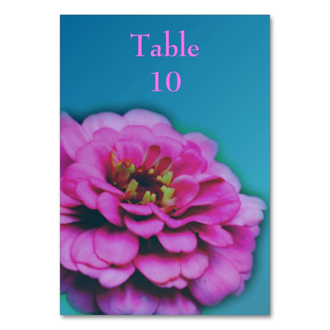 Numéro De Table Mariage de fleurs rose Zinnia (Par défaut)