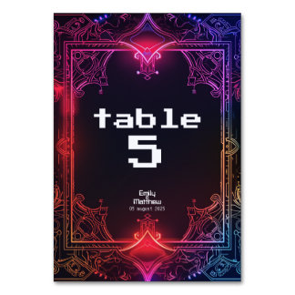 Numéro De Table Mariage de fusion Cyber-Médiéval