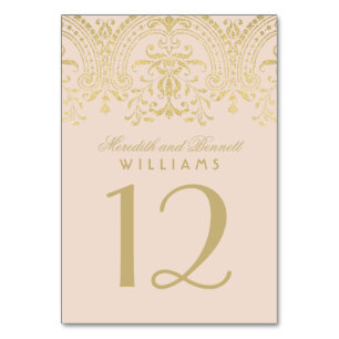Numéro De Table Mariage de glamour Vintage Cameo Gold