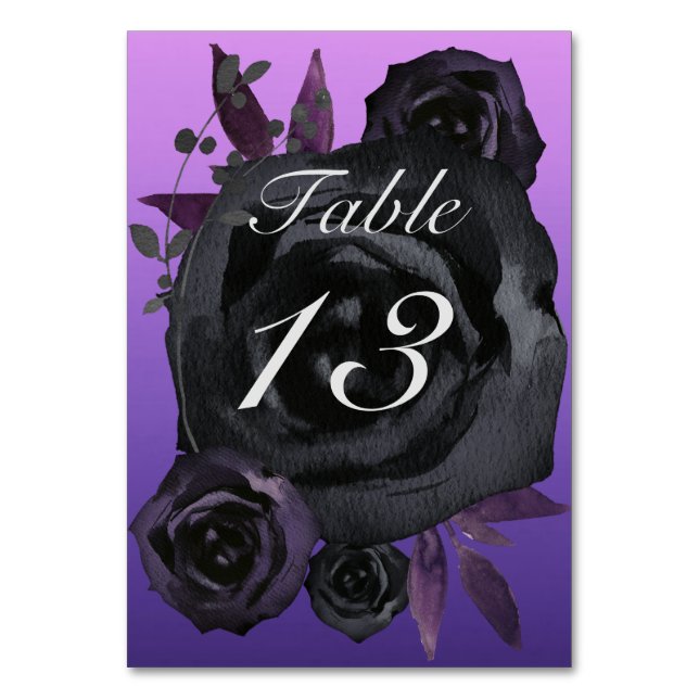 Numéro De Table Mariage de goth Rose noir violet (Par défaut)