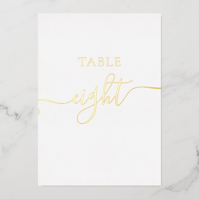 Numéro de table mariage de graphique or élégant (Recto)