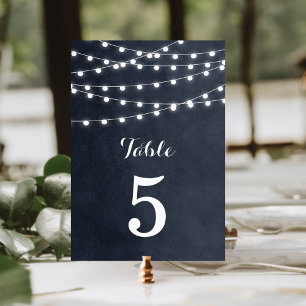 Numéro de table Mariage de la chaîne bleue de minu