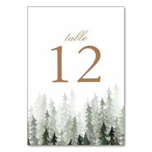 Numéro De Table Mariage de la forêt de pins