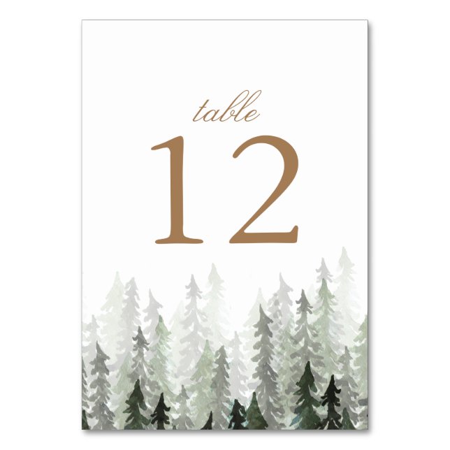 Numéro De Table Mariage de la forêt de pins (Par défaut)