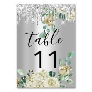 Numéro De Table Mariage de la Parties scintillant de la Monnaie d'