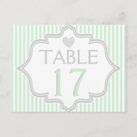 Numéro de table mariage de la table de la menthe,