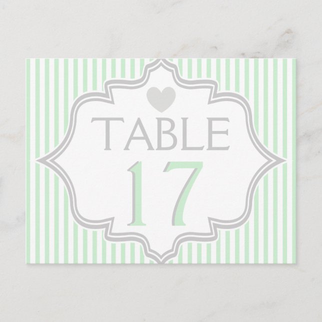Numéro de table mariage de la table de la menthe,  (Devant)
