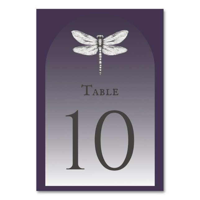 Numéro De Table Mariage de libellules violettes foncées (Par défaut)