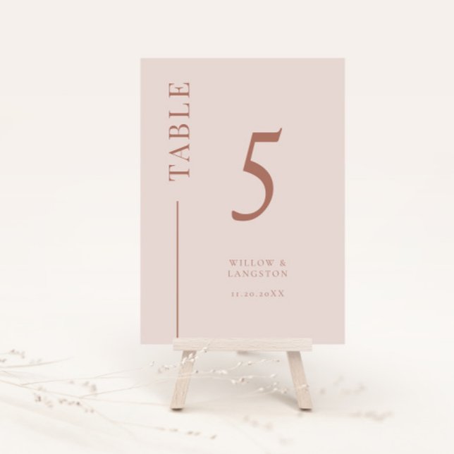 Numéro De Table Mariage de ligne blanche rose vierge Numéro de tab (Créateur téléchargé)