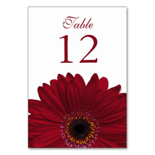 Numéro De Table Mariage de marguerite de Gerbera blanc profond