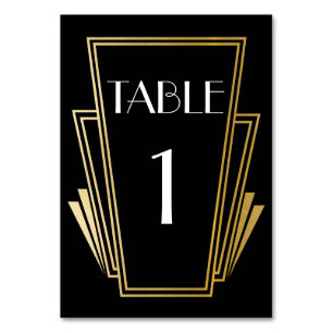 Numéro De Table Mariage de noir d'or du nombre 20s de Tableau
