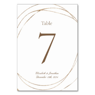 Numéro De Table Mariage de numéro d'or géométrique moderne et élég