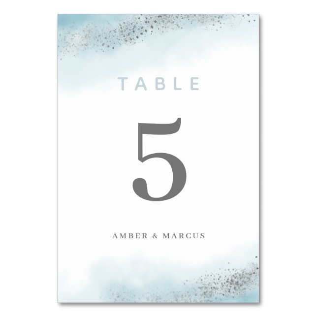 Numéro De Table Mariage de Parties scintillant Bleu Bleu Argent Bé (Par défaut)