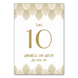 Numéro De Table Mariage de pétoncle Art déco des années 20 vintage