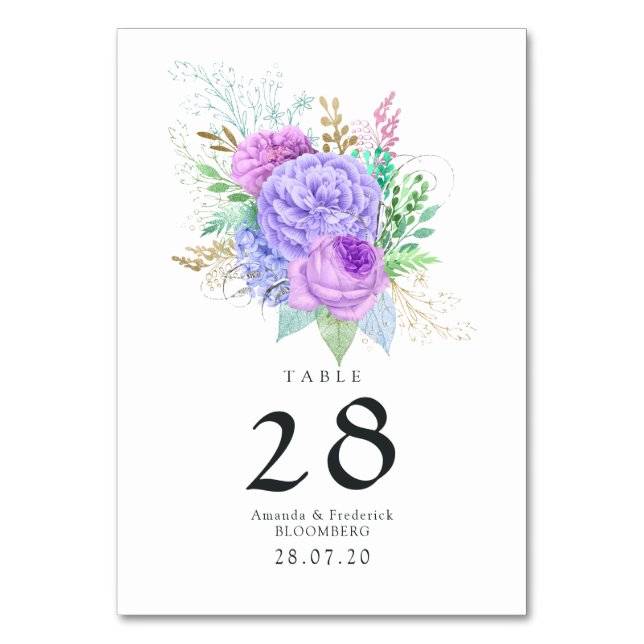 Numéro De Table Mariage de printemps floral rustique (Par défaut)