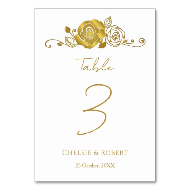 Numéro De Table Mariage de Rose d'or (Par défaut)